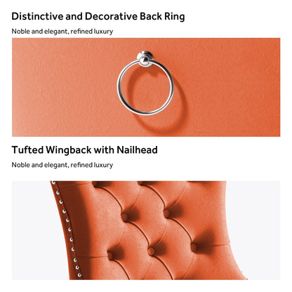 Sedia da pranzo imbottita in velluto trapuntato con gambe in legno massello, set da 6