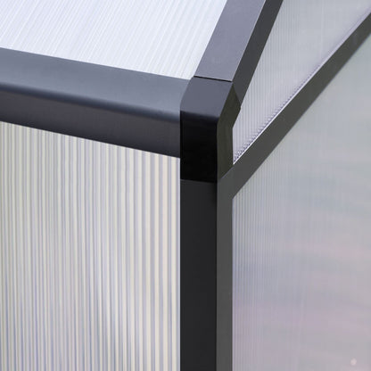 Kit serra da giardino in alluminio VEIKOUS con tetto regolabile e porta con serratura, grigio