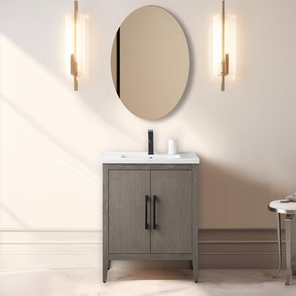 Mobiletto per lavabo da bagno Vanity Art 20 o 24 o 30 con piano in ceramica