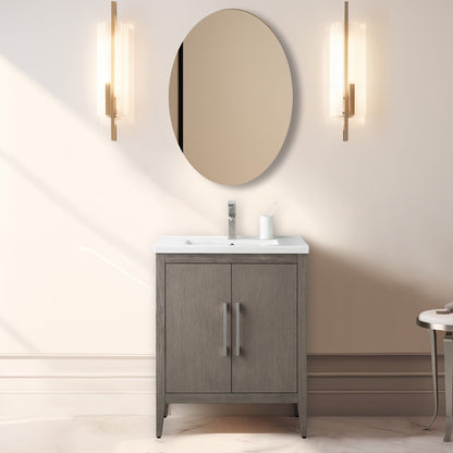 Mobiletto per lavabo da bagno Vanity Art 20 o 24 o 30 con piano in ceramica