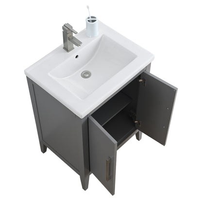 Mobiletto per lavabo da bagno Vanity Art 20 o 24 o 30 con piano in ceramica