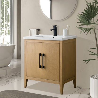 Mobiletto per lavabo da bagno Vanity Art 20 o 24 o 30 con piano in ceramica