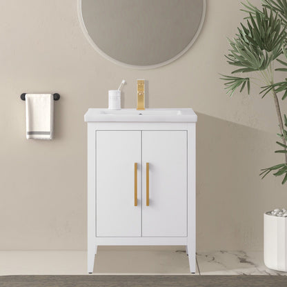Mobiletto per lavabo da bagno Vanity Art 20 o 24 o 30 con piano in ceramica