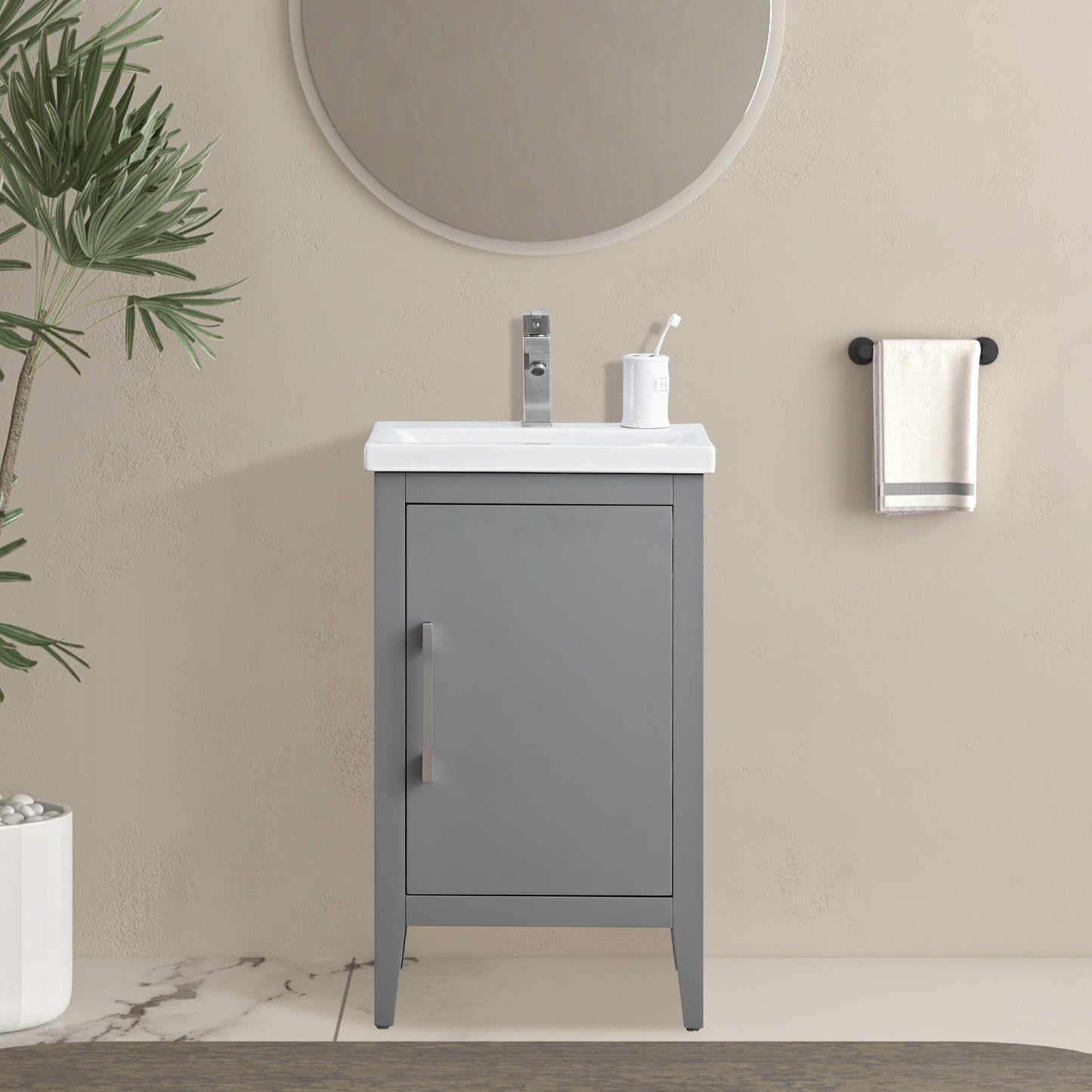 Mobiletto per lavabo da bagno Vanity Art 20 o 24 o 30 con piano in ceramica