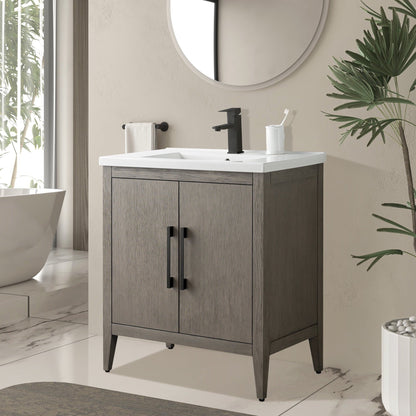 Mobiletto per lavabo da bagno Vanity Art 20 o 24 o 30 con piano in ceramica