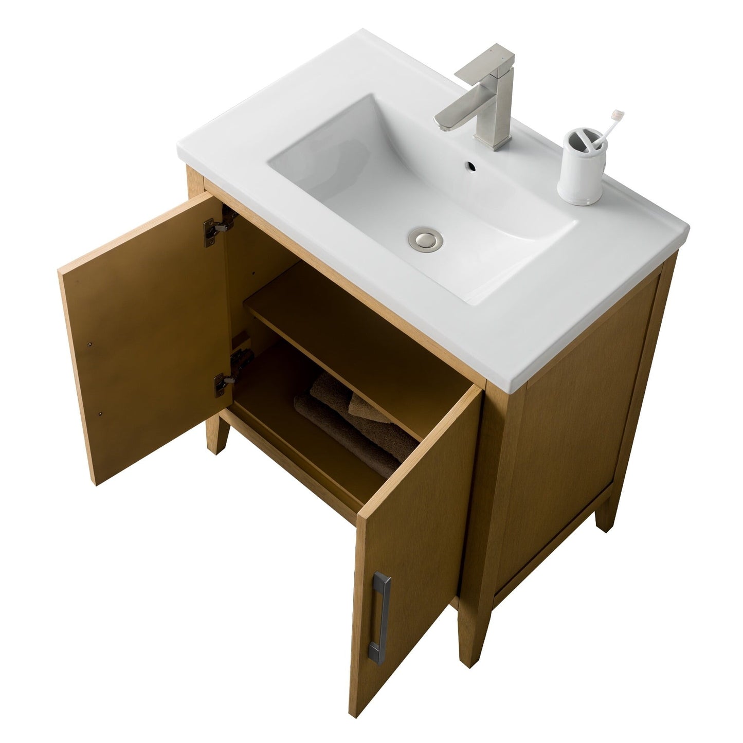 Mobiletto per lavabo da bagno Vanity Art 20 o 24 o 30 con piano in ceramica
