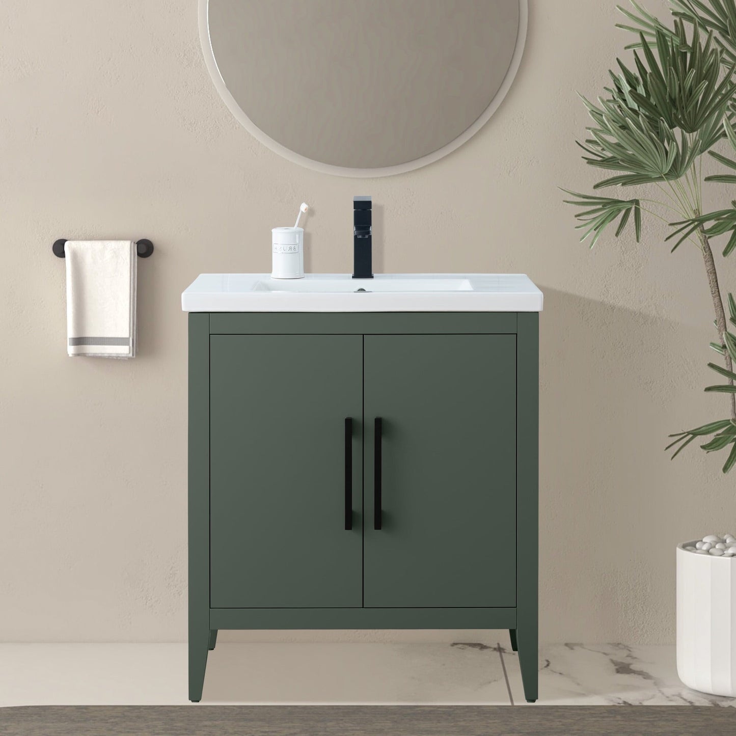 Mobiletto per lavabo da bagno Vanity Art 20 o 24 o 30 con piano in ceramica
