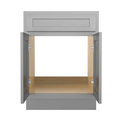 Mobiletto per lavabo da bagno Vanity Art in legno massello da 24 pollici con lavabo singolo