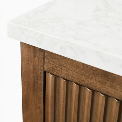 Mobiletto per lavabo da bagno Vanity Art 72 con doppio lavabo e piano in marmo ingegnerizzato