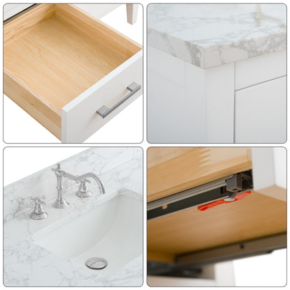 Mobiletto per lavabo da bagno Vanity Art 72 con doppio lavabo e piano in marmo ingegnerizzato