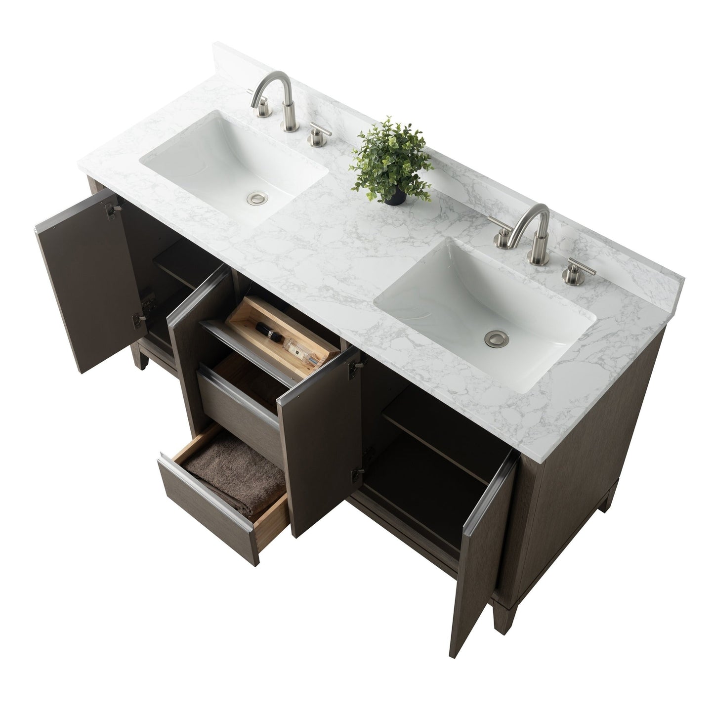 Mobile bagno Vanity Art con lavabo in ceramica e piano in marmo ingegnerizzato