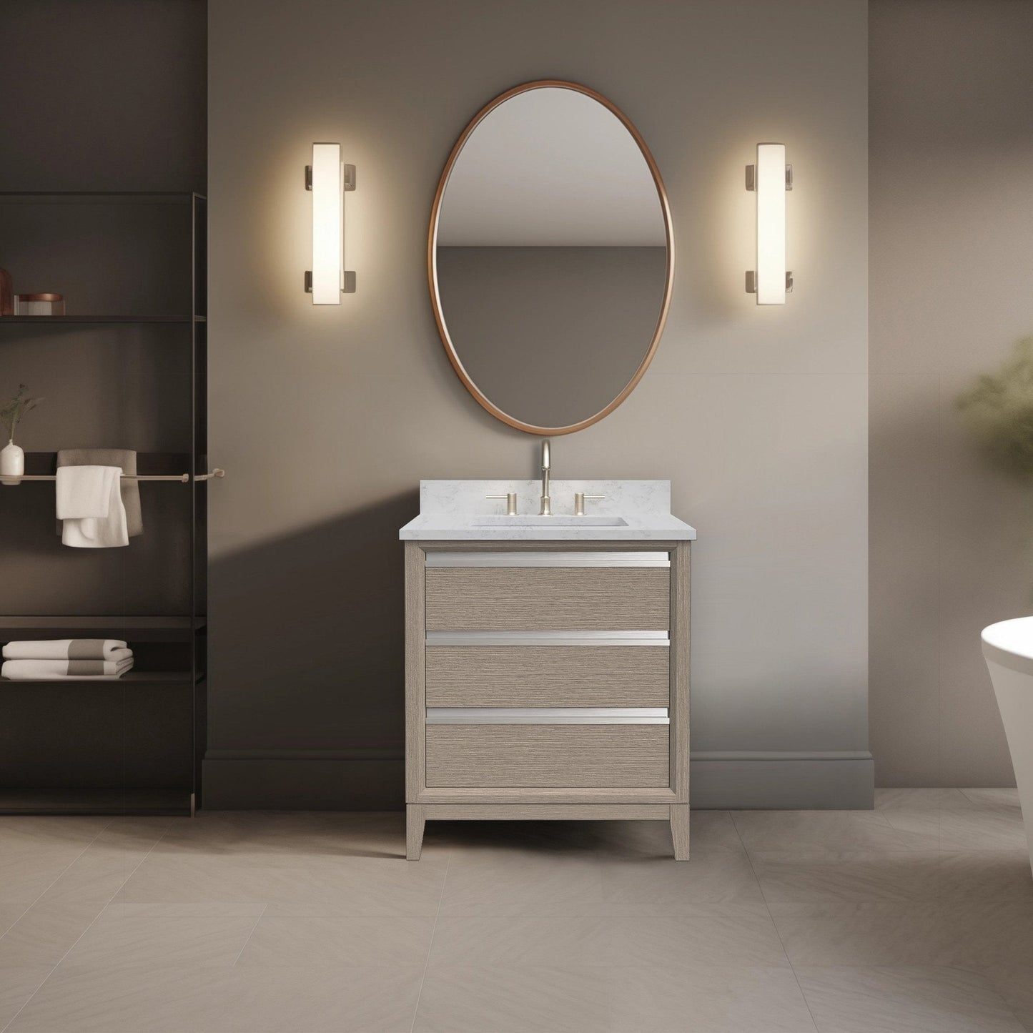 Mobile bagno Vanity Art con lavabo in ceramica e piano in marmo ingegnerizzato