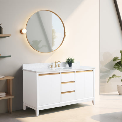 Mobile bagno Vanity Art con lavabo in ceramica e piano in marmo ingegnerizzato