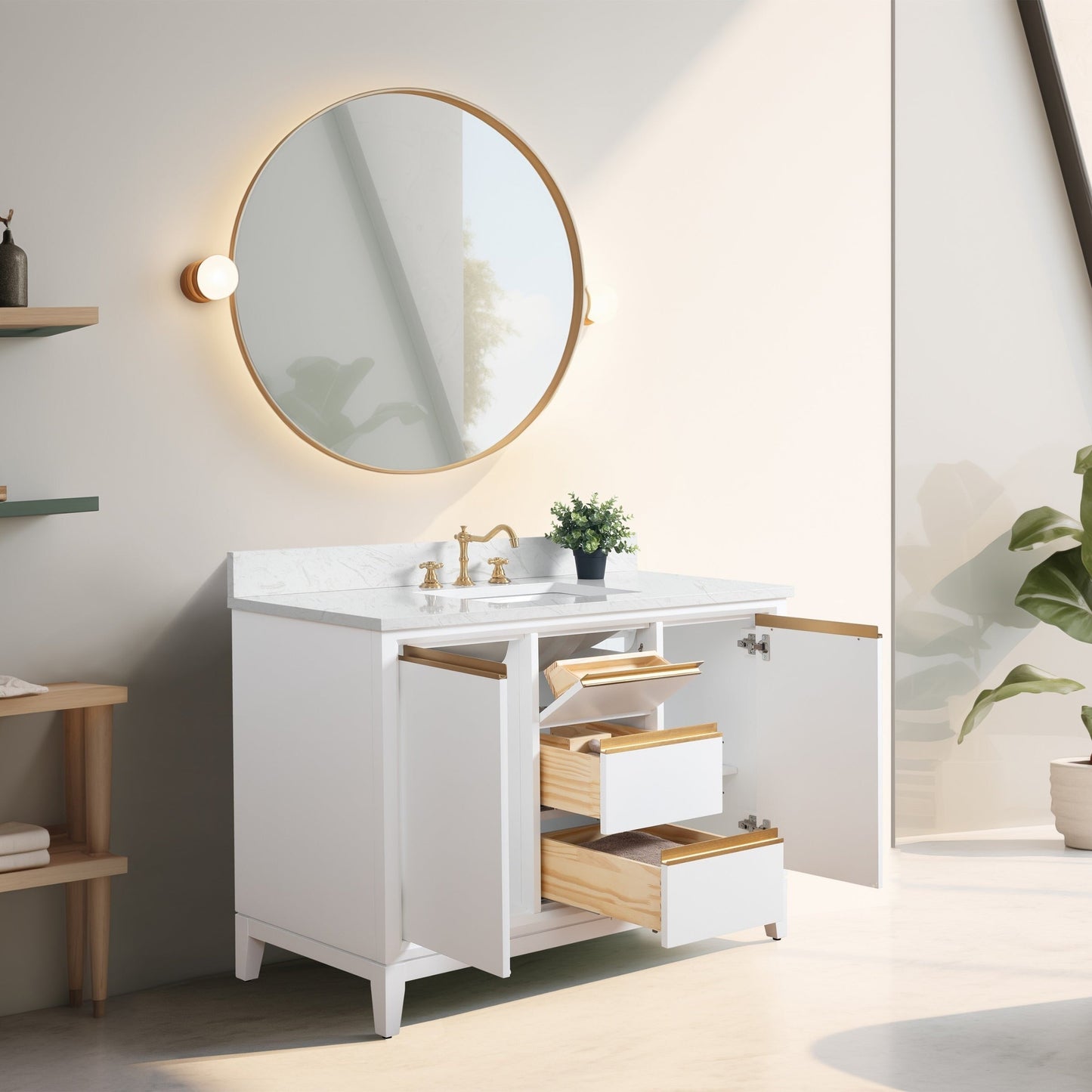Mobile bagno Vanity Art con lavabo in ceramica e piano in marmo ingegnerizzato