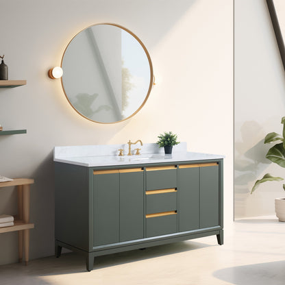 Mobile bagno Vanity Art con lavabo in ceramica e piano in marmo ingegnerizzato