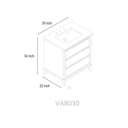 Mobile bagno Vanity Art con lavabo in ceramica e piano in marmo ingegnerizzato