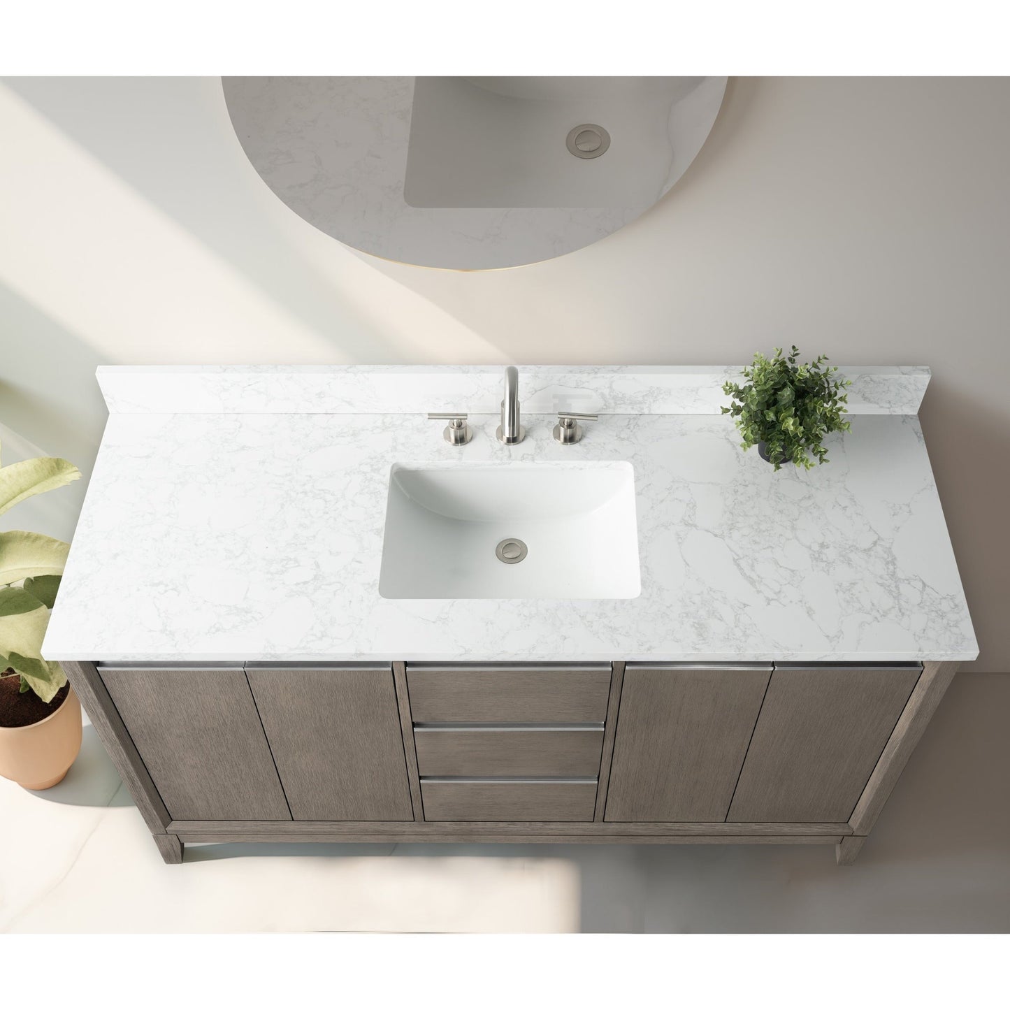 Mobile bagno Vanity Art con lavabo in ceramica e piano in marmo ingegnerizzato