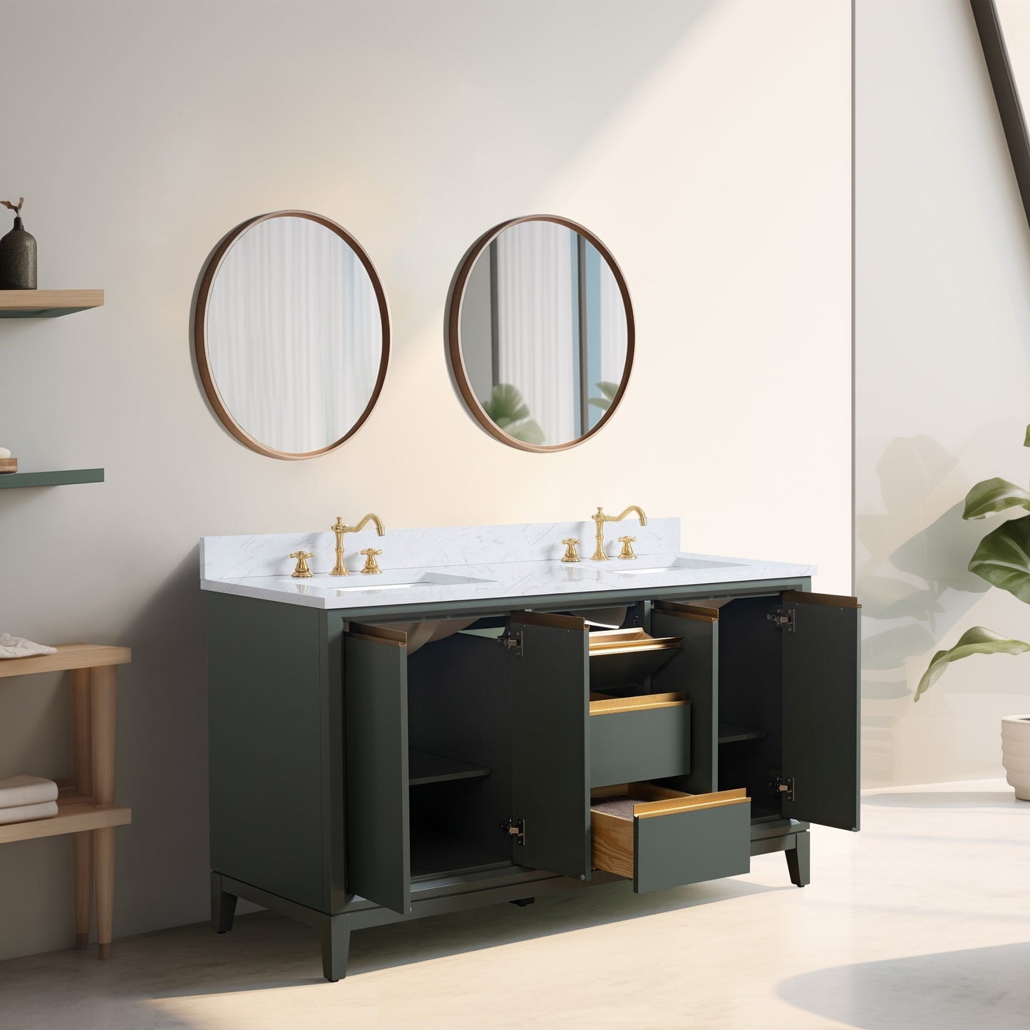 Mobile bagno Vanity Art con lavabo in ceramica e piano in marmo ingegnerizzato