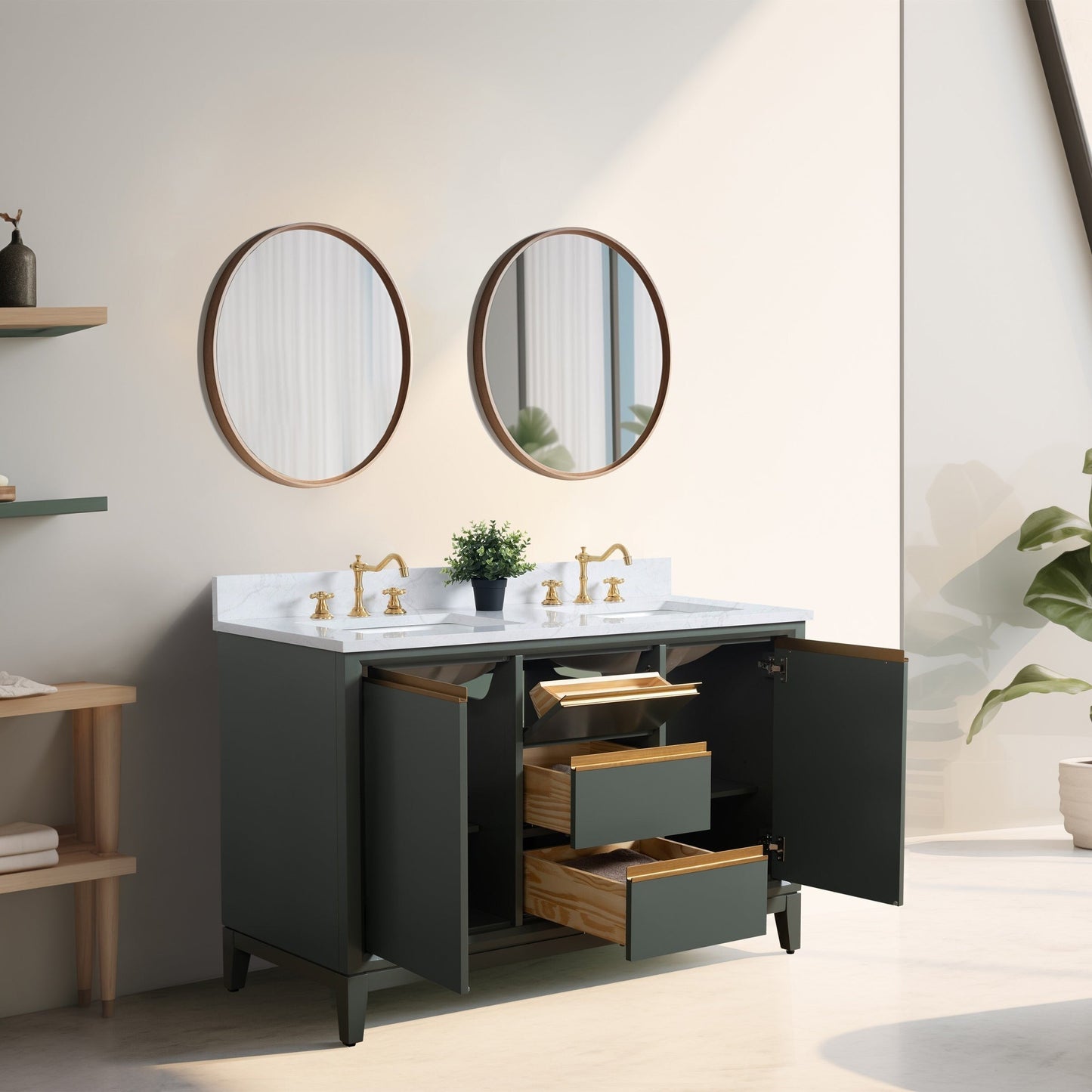 Mobile bagno Vanity Art con lavabo in ceramica e piano in marmo ingegnerizzato