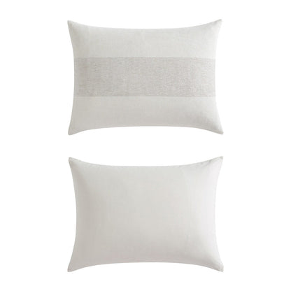 Set copripiumino beige a righe in ciniglia Vera Wang