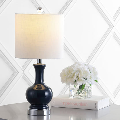 Lampada da tavolo a LED in vetro/metallo Vermont 22, bianca (set da 2) di JONATHAN Y