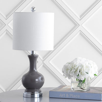 Lampada da tavolo a LED in vetro/metallo Vermont 22, bianca (set da 2) di JONATHAN Y