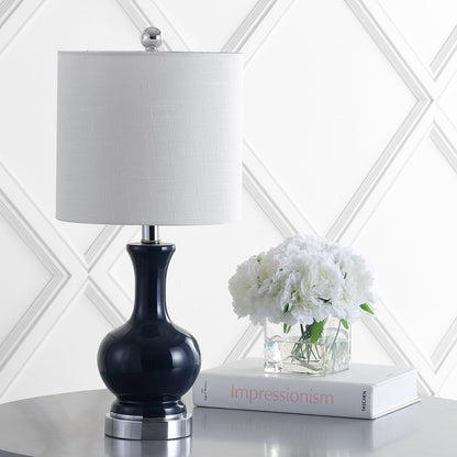 Lampada da tavolo a LED in vetro/metallo Vermont 22, bianca (set da 2) di JONATHAN Y