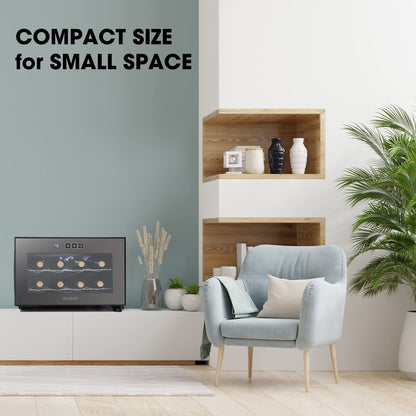 Versatile refrigeratore per bevande da 8 bottiglie (8-19 °C): design elegante e funzionamento ultra silenzioso per uso domestico