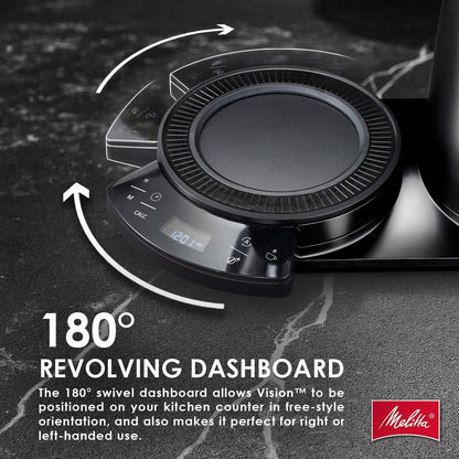 Macchina per caffè americano Vision Luxe da 12 tazze con cruscotto girevole