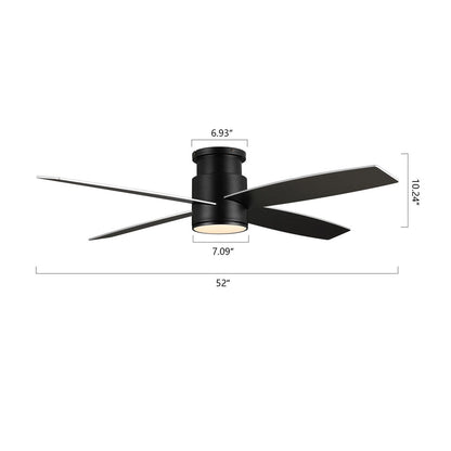 Ventilatore da soffitto a filo WINGBO da 44/52 pollici con luci e telecomando, 4 pale reversibili