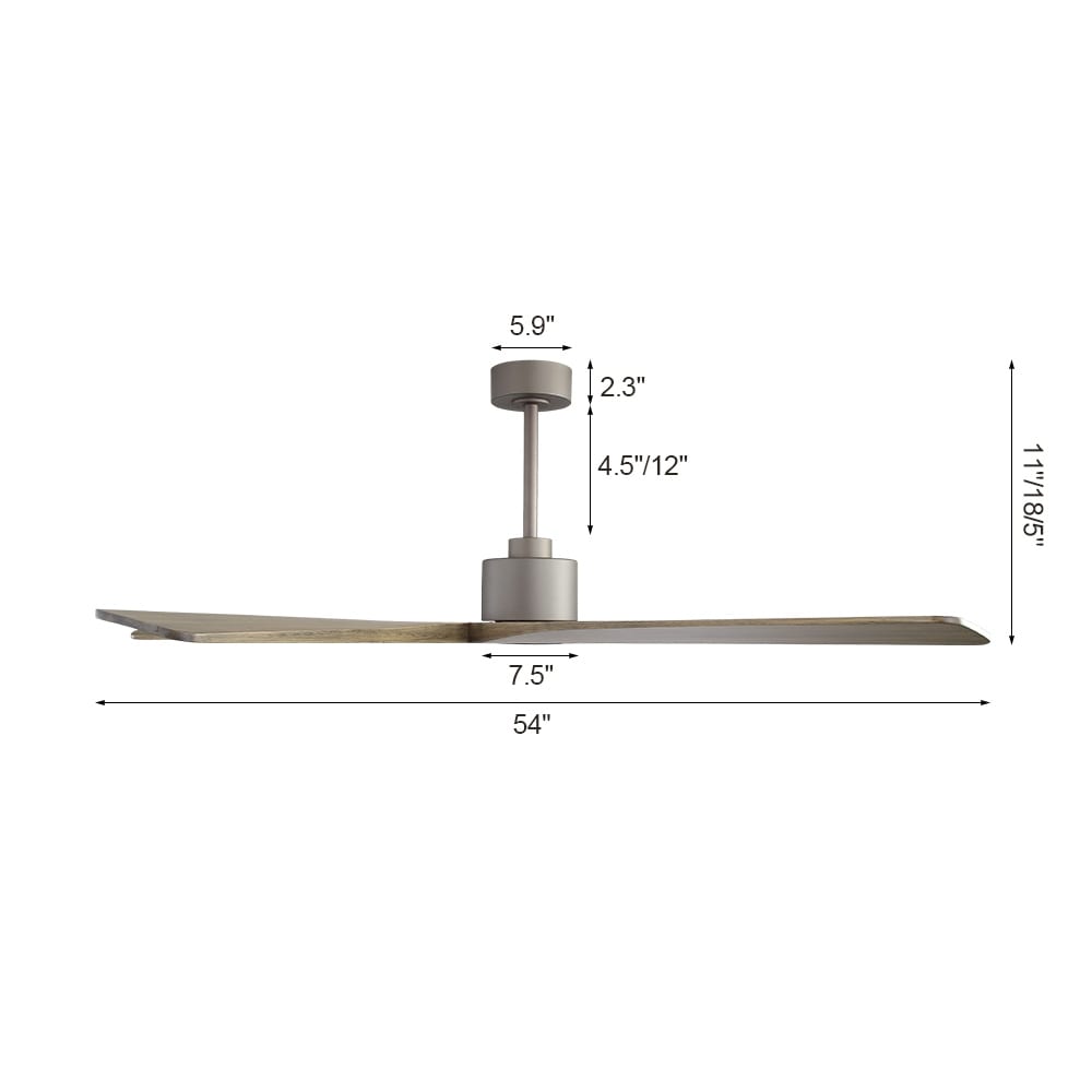 Ventilatore da soffitto per interni con motore CC WINGBO da 54 pollici senza luci - N/D