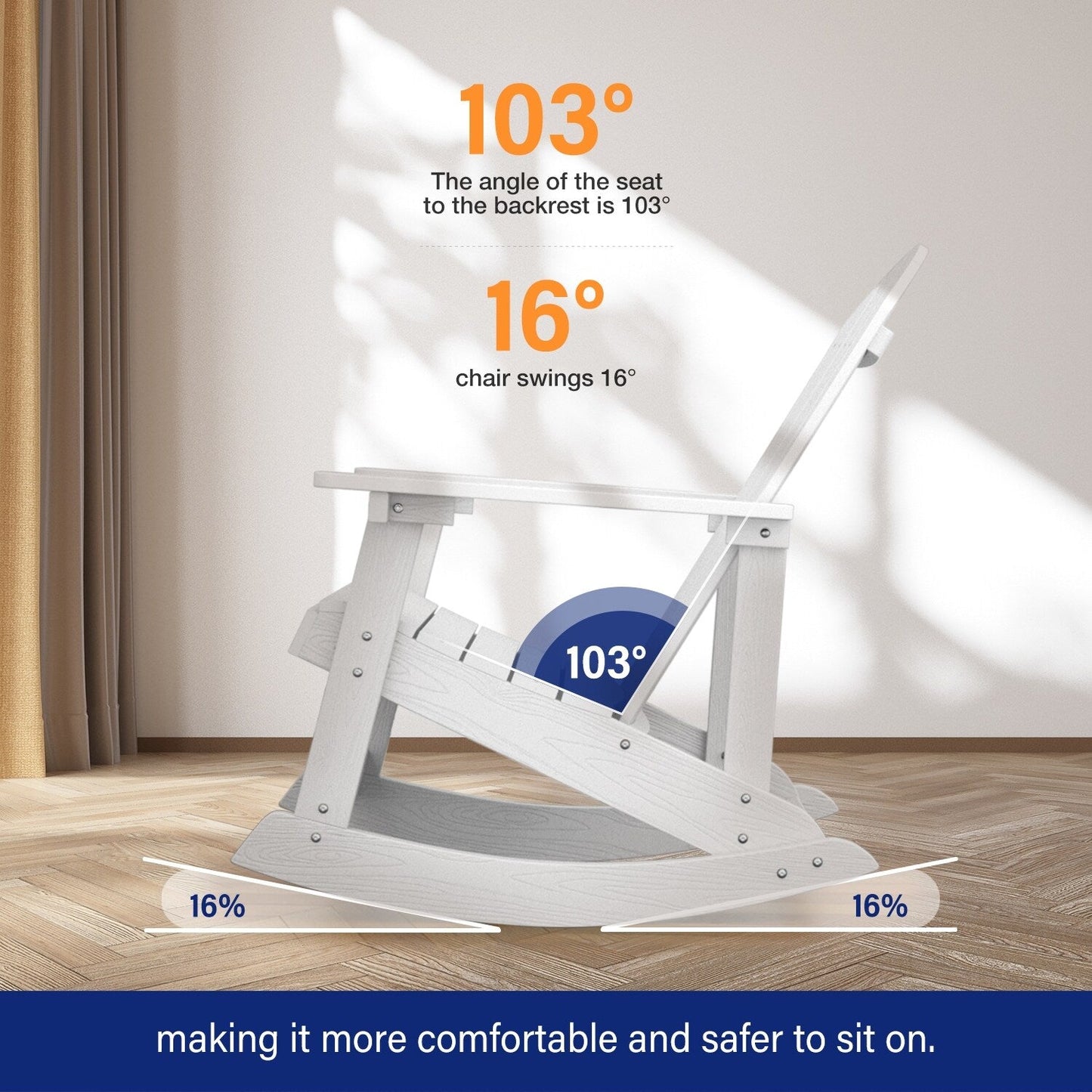 Sedia a dondolo da esterno WINSOON per tutte le stagioni, set da 2