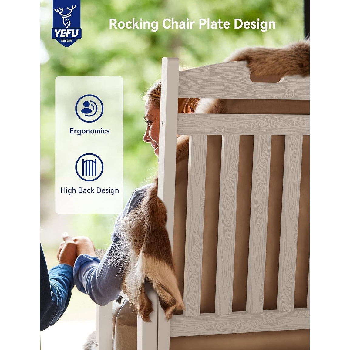 Sedia a dondolo da esterno WINSOON per tutte le stagioni, set da 2