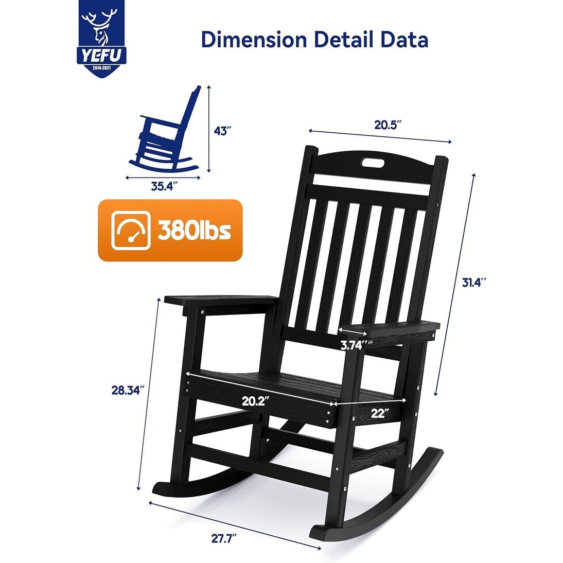 Sedia a dondolo da esterno WINSOON per tutte le stagioni, set da 2