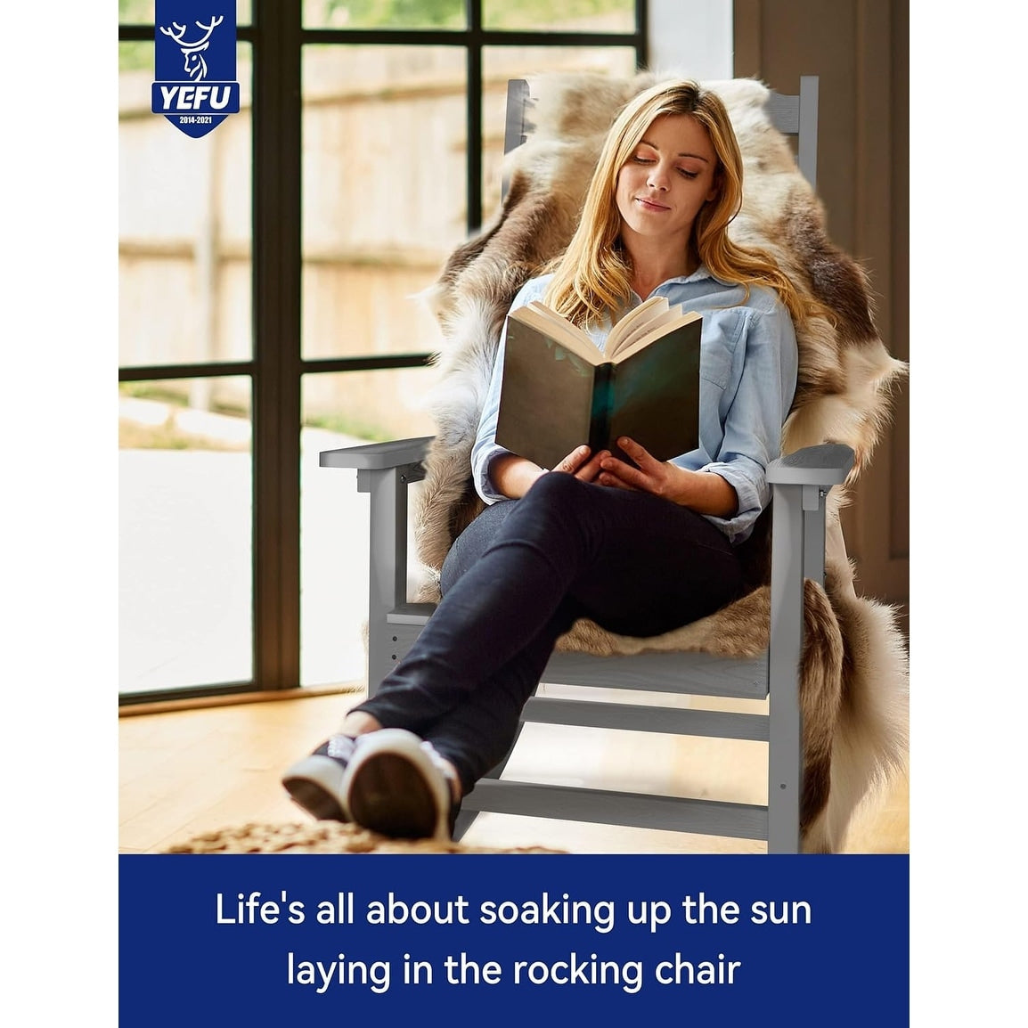 Sedia a dondolo da esterno WINSOON per tutte le stagioni, set da 2