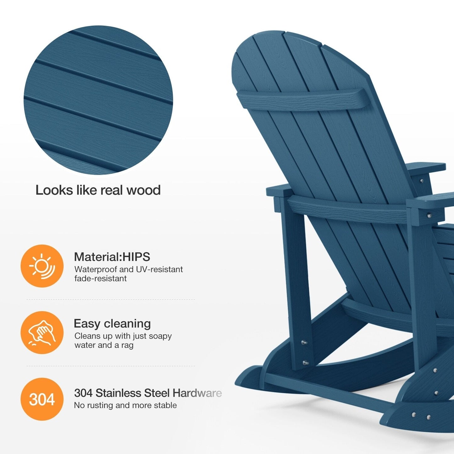 Sedia a dondolo da esterno WINSOON per tutte le stagioni, set da 2