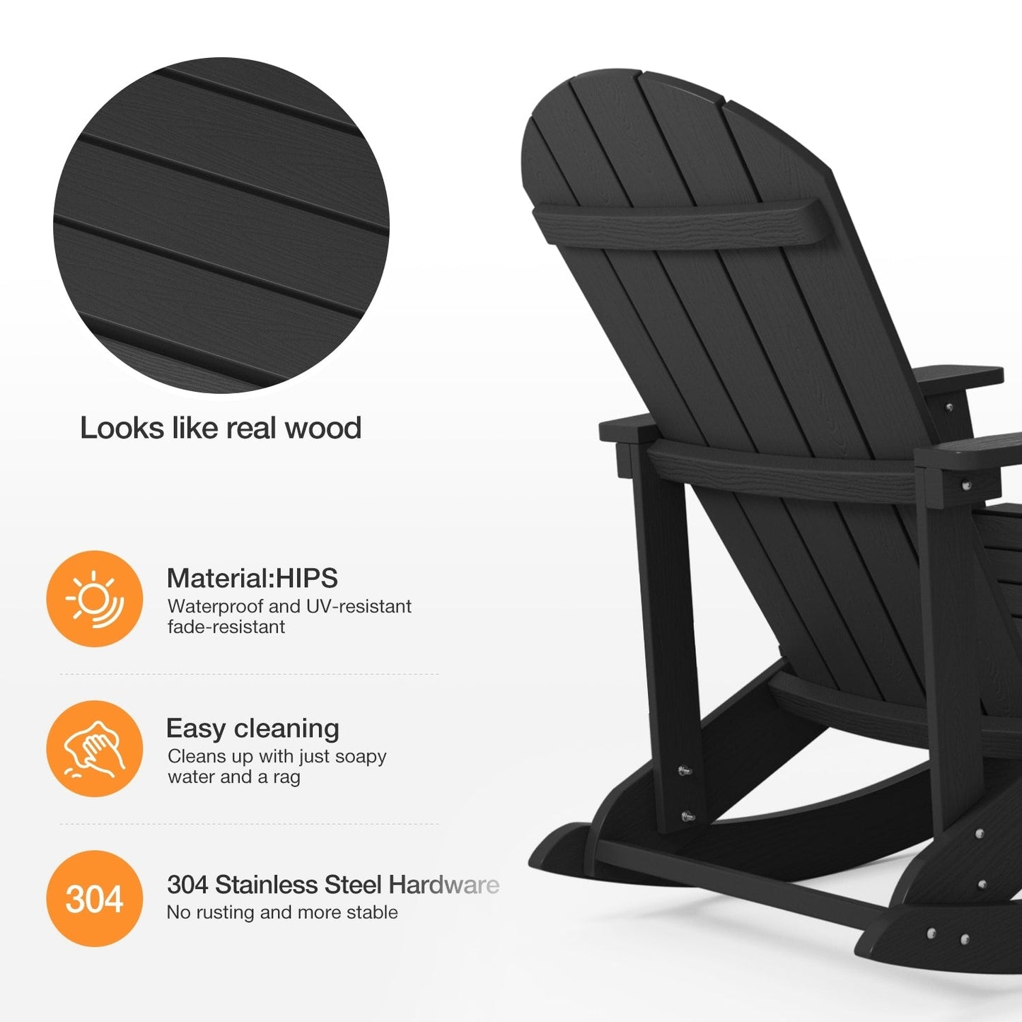 Sedia a dondolo da esterno WINSOON per tutte le stagioni, set da 2