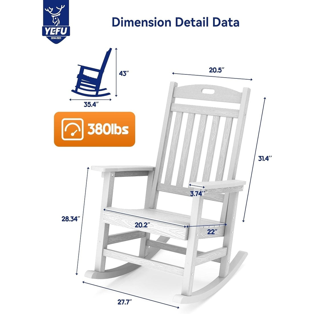 Sedia a dondolo da esterno WINSOON per tutte le stagioni, set da 2