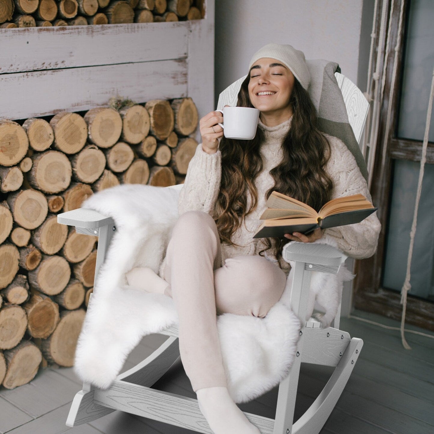 Sedia a dondolo da esterno WINSOON per tutte le stagioni, set da 2