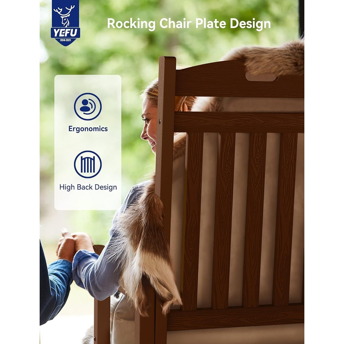 Sedia a dondolo da esterno WINSOON per tutte le stagioni, set da 2