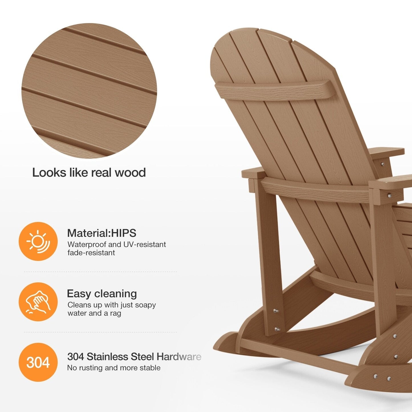 Sedia a dondolo da esterno WINSOON per tutte le stagioni, set da 2