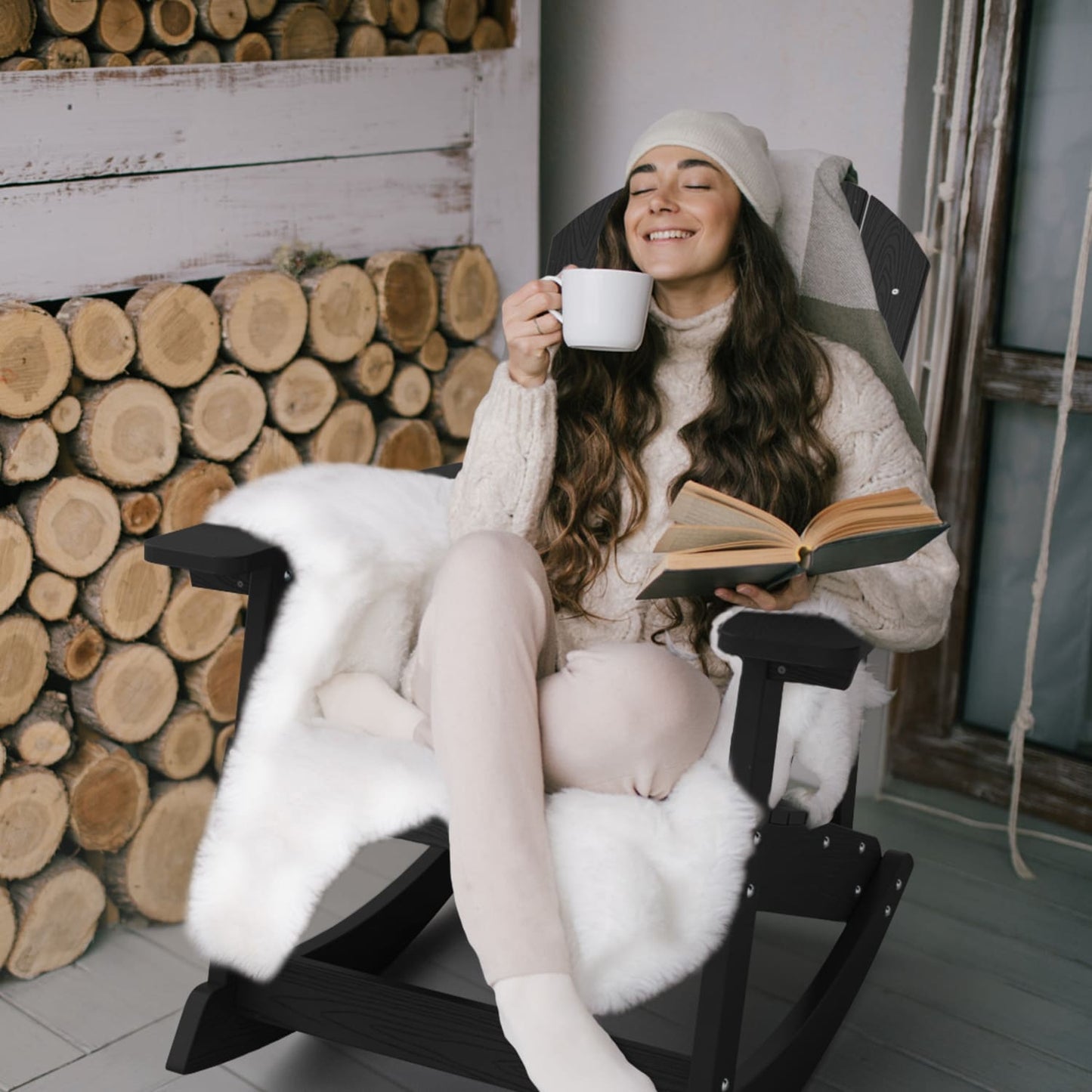 Sedia a dondolo da esterno WINSOON per tutte le stagioni, set da 2