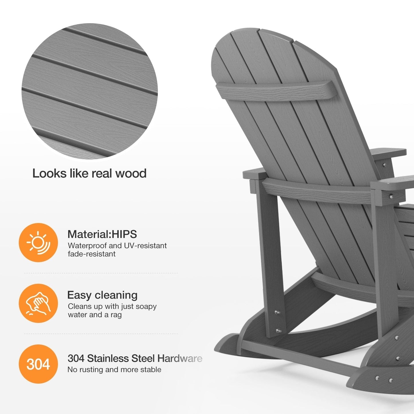 Sedia a dondolo da esterno WINSOON per tutte le stagioni, set da 2