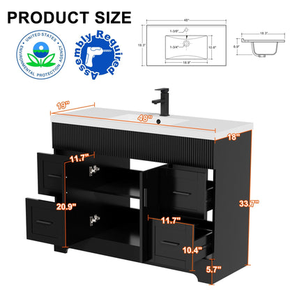 Mobile bagno Wavy Line 30/36/48 con lavabo e rubinetto
