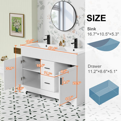 Mobile bagno Wavy Line 30/36/48 con lavabo e rubinetto