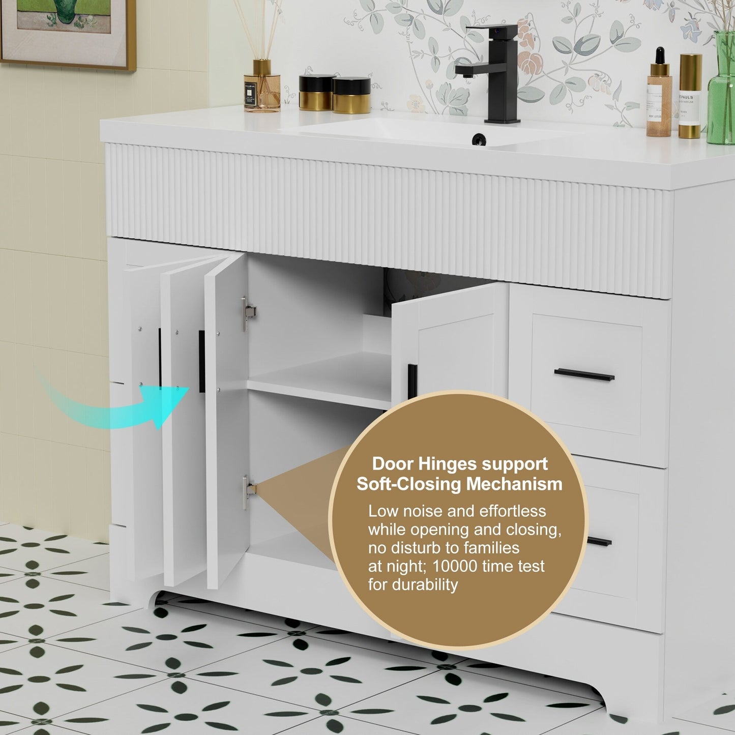 Mobile bagno Wavy Line 30/36/48 con lavabo e rubinetto