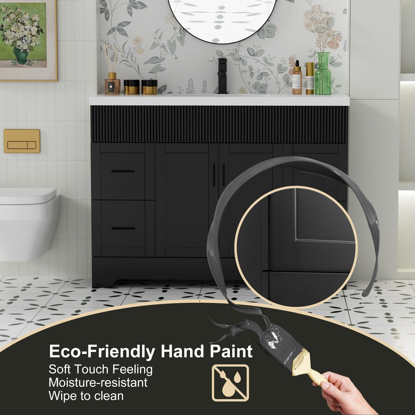 Mobile bagno Wavy Line 30/36/48 con lavabo e rubinetto