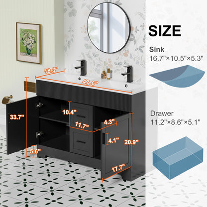 Mobile bagno Wavy Line 30/36/48 con lavabo e rubinetto