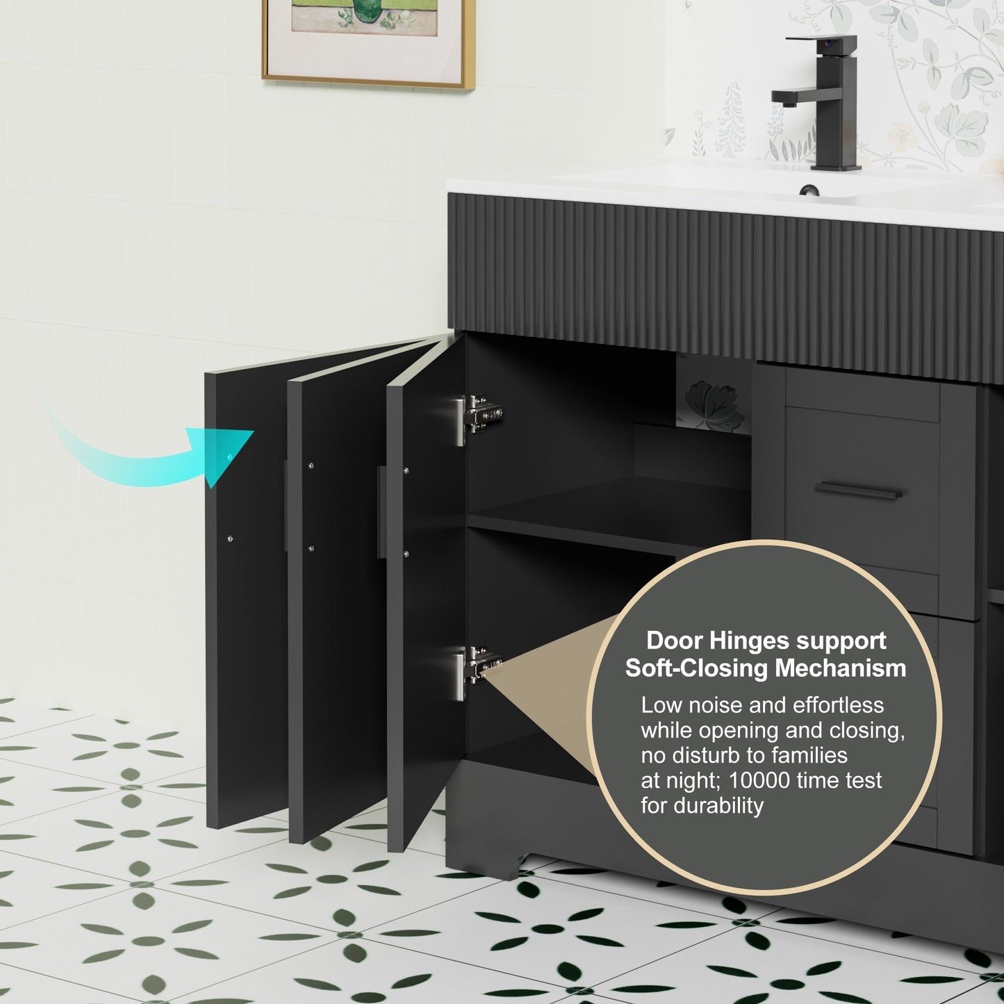 Mobile bagno Wavy Line 30/36/48 con lavabo e rubinetto