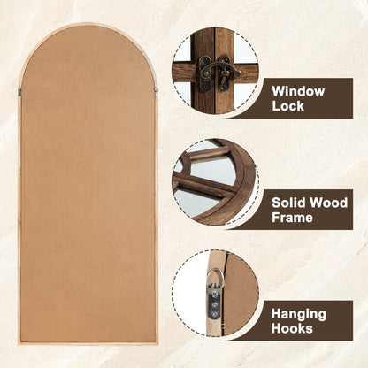 Specchio per finestra in legno ad arco 71'' L*31'' W